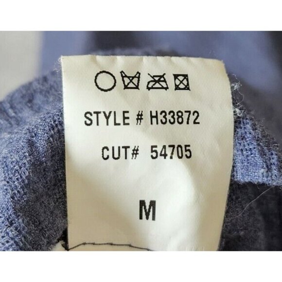 Hazel Women's Long Balloon Sleeve Tie V Neck Oversized Top Embroidered Blue Sz M - Picture 12 of 15